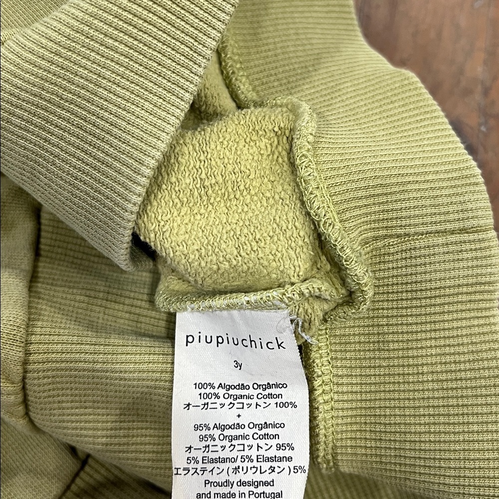 Piupiuchick Green calming storm graphic Sweatshirt kids 3 years play condition - Picture 6 of 8